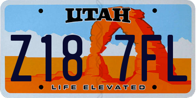 UT license plate Z187FL