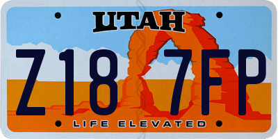 UT license plate Z187FP