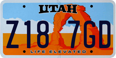 UT license plate Z187GD