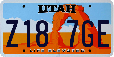 UT license plate Z187GE