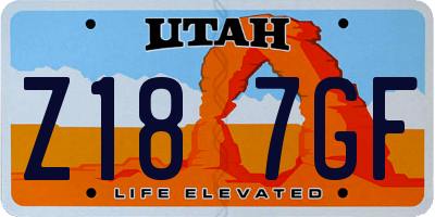 UT license plate Z187GF