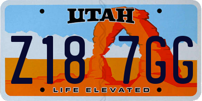 UT license plate Z187GG