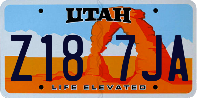 UT license plate Z187JA
