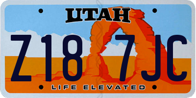 UT license plate Z187JC
