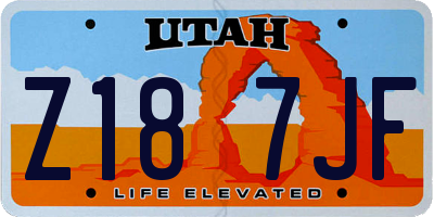 UT license plate Z187JF