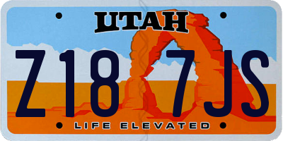 UT license plate Z187JS