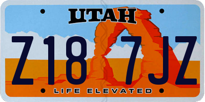 UT license plate Z187JZ
