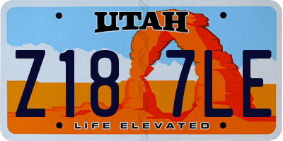 UT license plate Z187LE