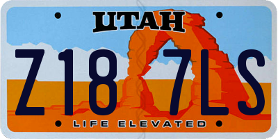 UT license plate Z187LS