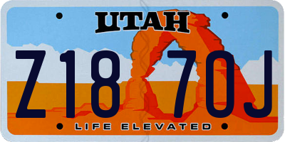 UT license plate Z187OJ