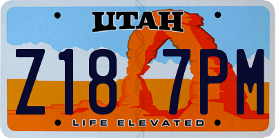 UT license plate Z187PM