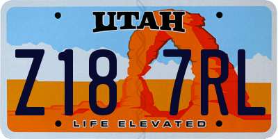 UT license plate Z187RL