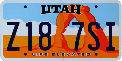 UT license plate Z187SI