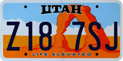UT license plate Z187SJ