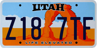 UT license plate Z187TF