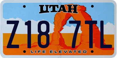 UT license plate Z187TL