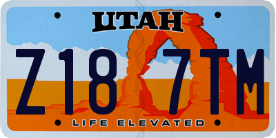 UT license plate Z187TM