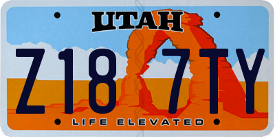 UT license plate Z187TY