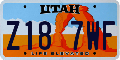 UT license plate Z187WF