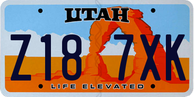 UT license plate Z187XK