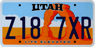 UT license plate Z187XR