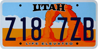 UT license plate Z187ZB