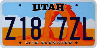 UT license plate Z187ZL