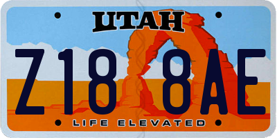 UT license plate Z188AE