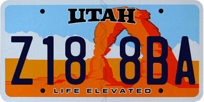 UT license plate Z188BA