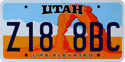 UT license plate Z188BC