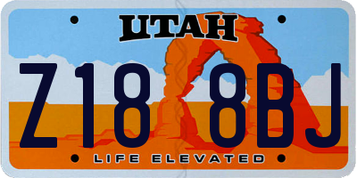 UT license plate Z188BJ