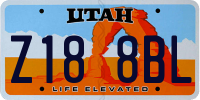 UT license plate Z188BL
