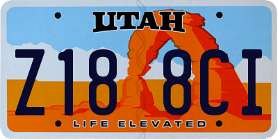 UT license plate Z188CI