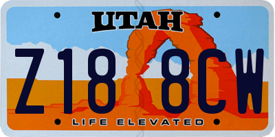 UT license plate Z188CW