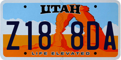 UT license plate Z188DA