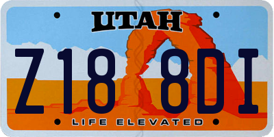 UT license plate Z188DI