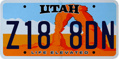 UT license plate Z188DN