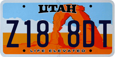 UT license plate Z188DT