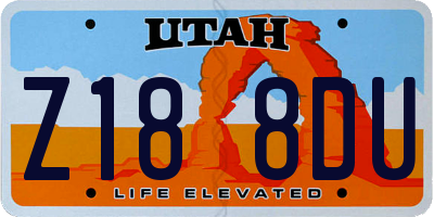 UT license plate Z188DU