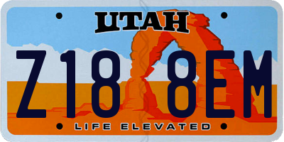 UT license plate Z188EM