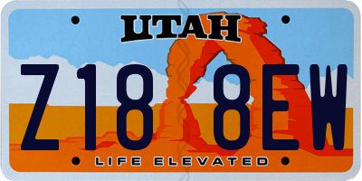 UT license plate Z188EW