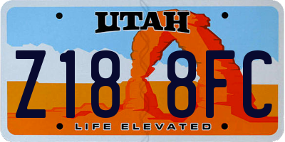 UT license plate Z188FC