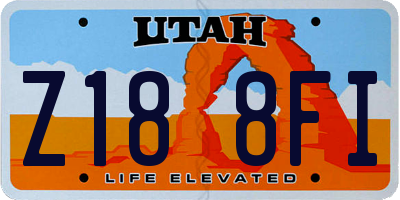 UT license plate Z188FI