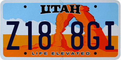 UT license plate Z188GI