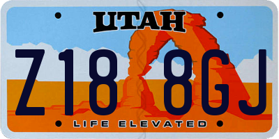 UT license plate Z188GJ