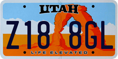 UT license plate Z188GL