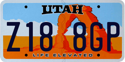 UT license plate Z188GP