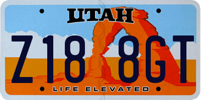 UT license plate Z188GT