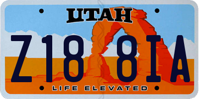 UT license plate Z188IA