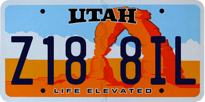 UT license plate Z188IL